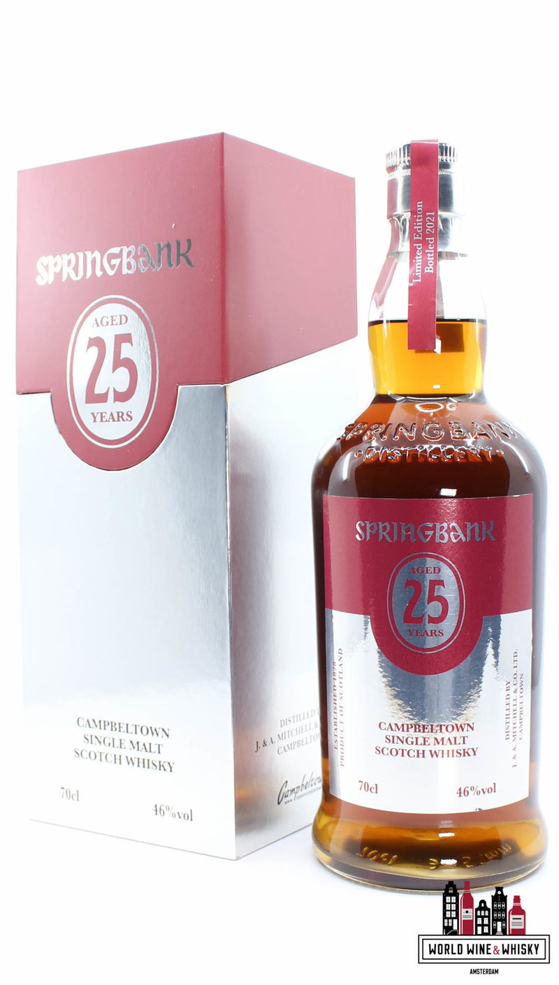 Springbank 25 Years Old 2021 Limited Edition - Rood/Zilveren Editie 46% (1 van 1400)