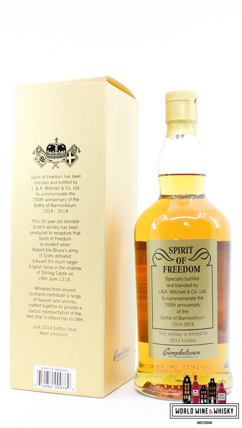 Springbank 30 Years Old 2014 - Sprit of Freedom - Blended Scotch Whisky 46% (1 van 2014)