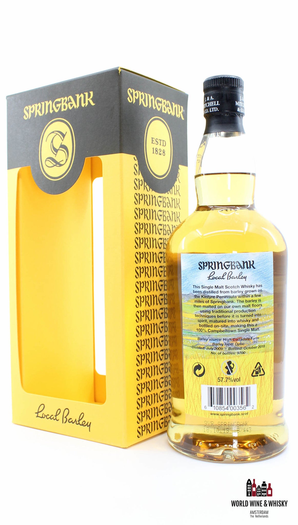 Springbank 9 jaar oud 2009 2018 - Lokale gerst 57,7% (1 van 9700)