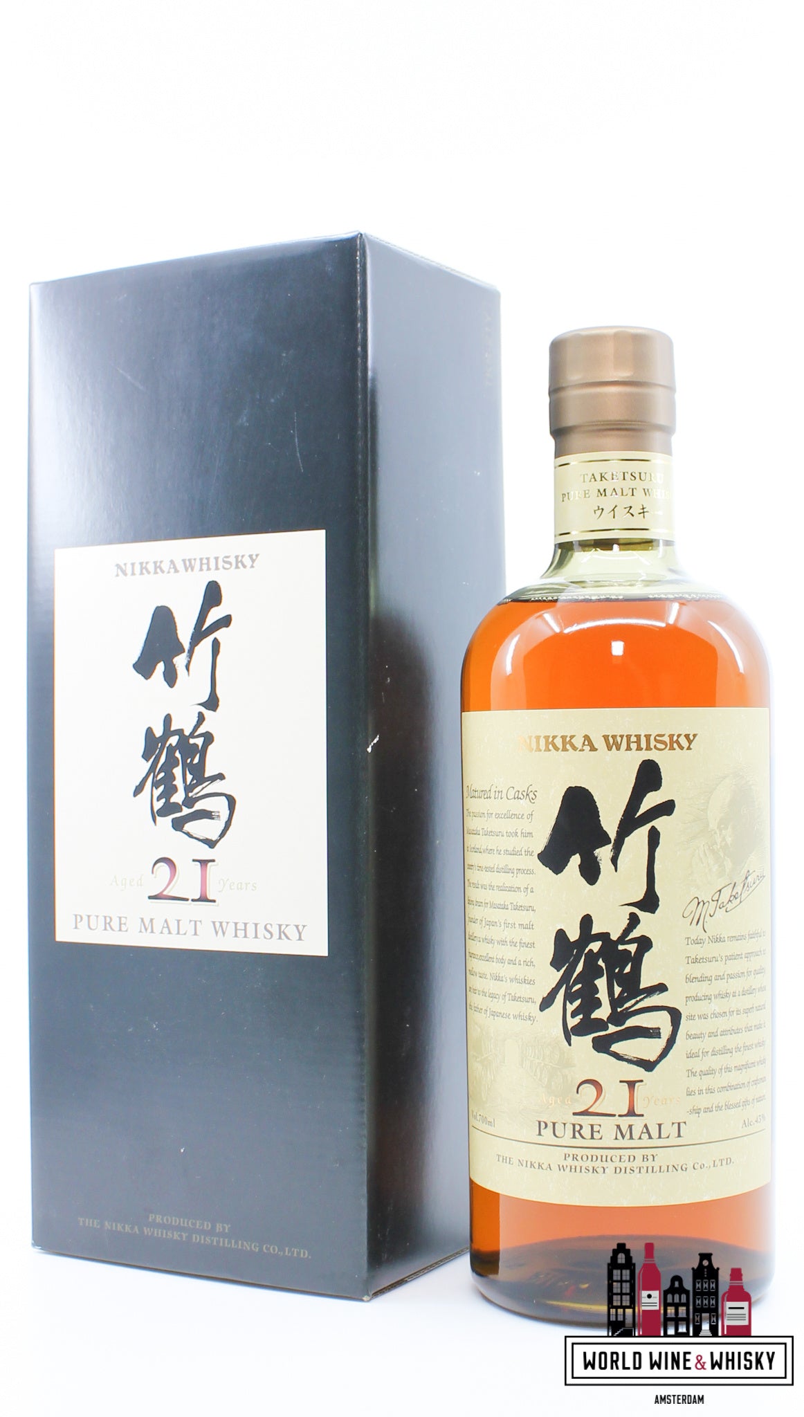 Taketsuru 21 Years Old - Pure Malt - Nikka Whisky - Yoichi &amp; Miyagikyo 43% (in luxe kist)
