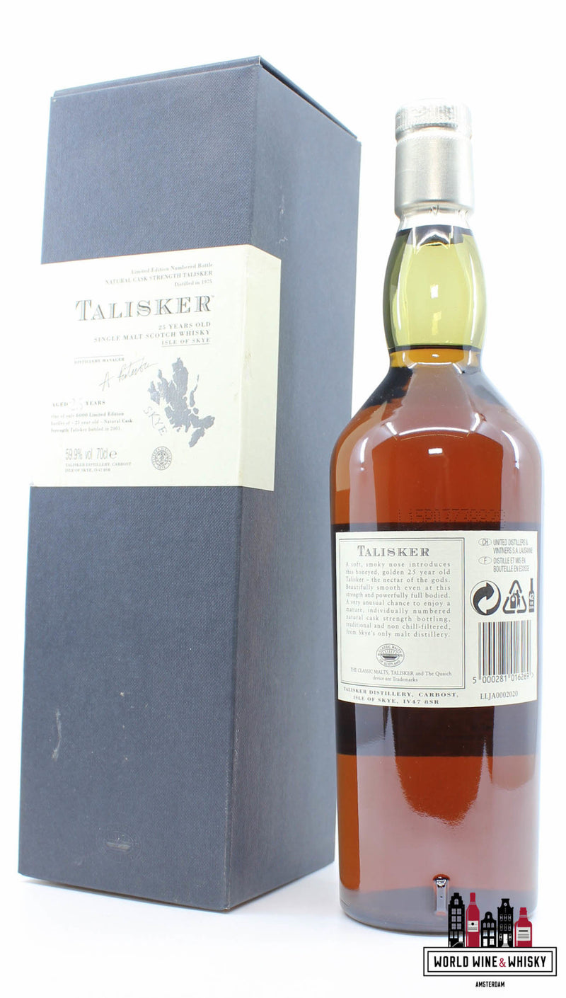 Talisker 25 jaar oud 1975 2001 - Natuurlijke vatsterkte 59,9% (1 van 6000)