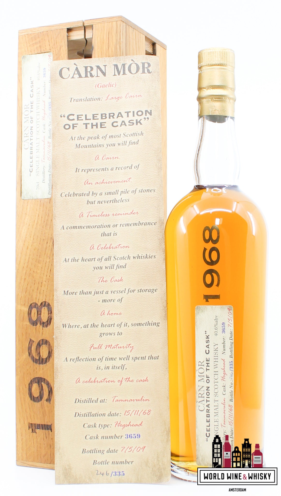 Tamnavulin 40 Years Old 1968 2009 - Càrn Mòr Celebration of the Cask - Morrison en MacKay - Cask 3659 40,6% (1 van 335)