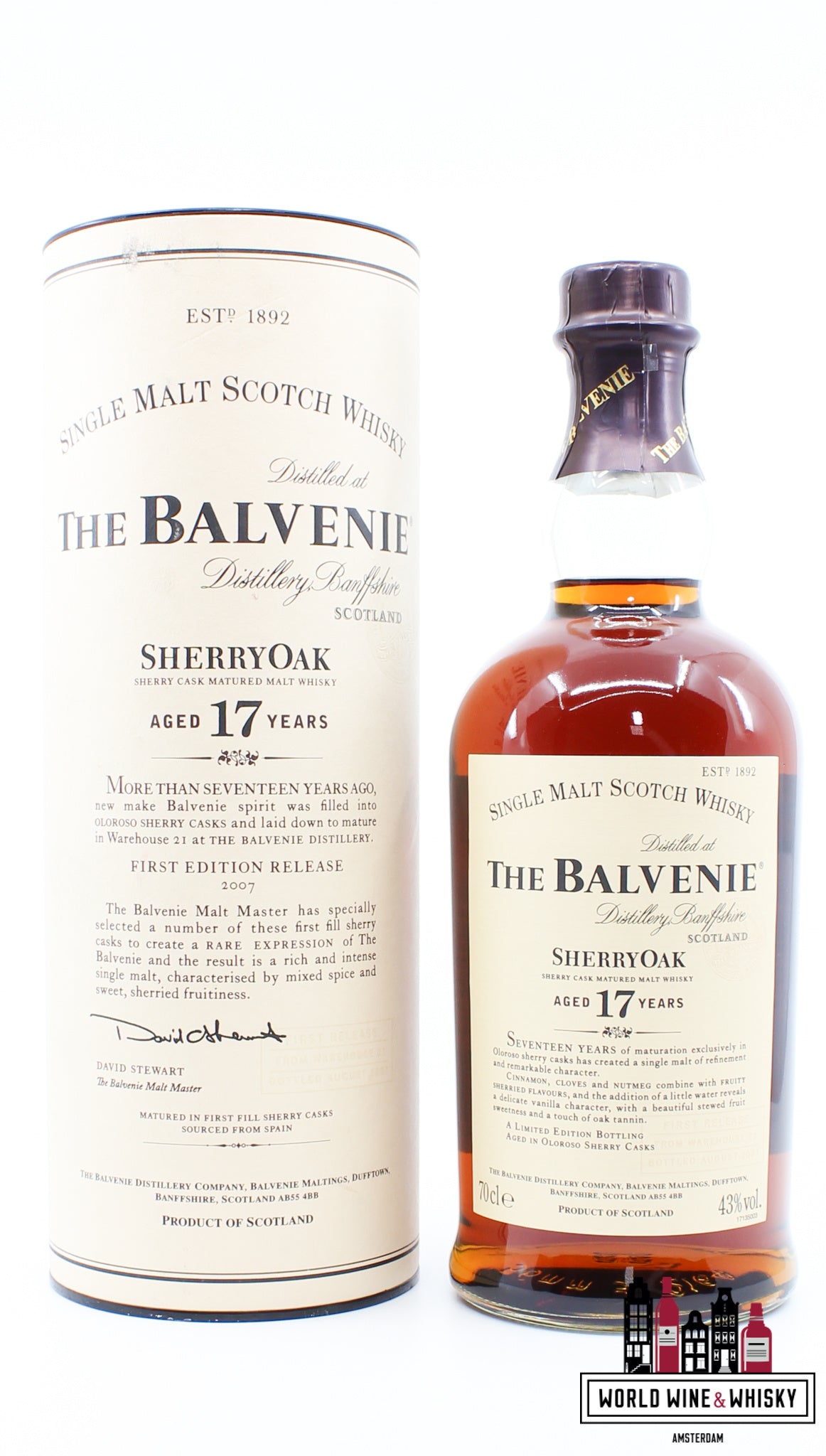 The Balvenie 17 Years Old 2007 - SherryOak - Eerste editie release - Warehouse 21 43%