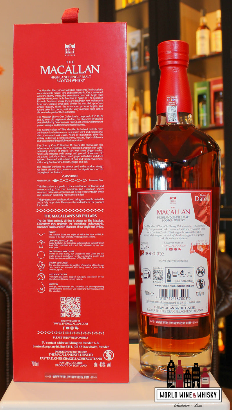 The Macallan 18 Years Old - Sherry Oak Collection - Jaarlijkse release 2025 43%