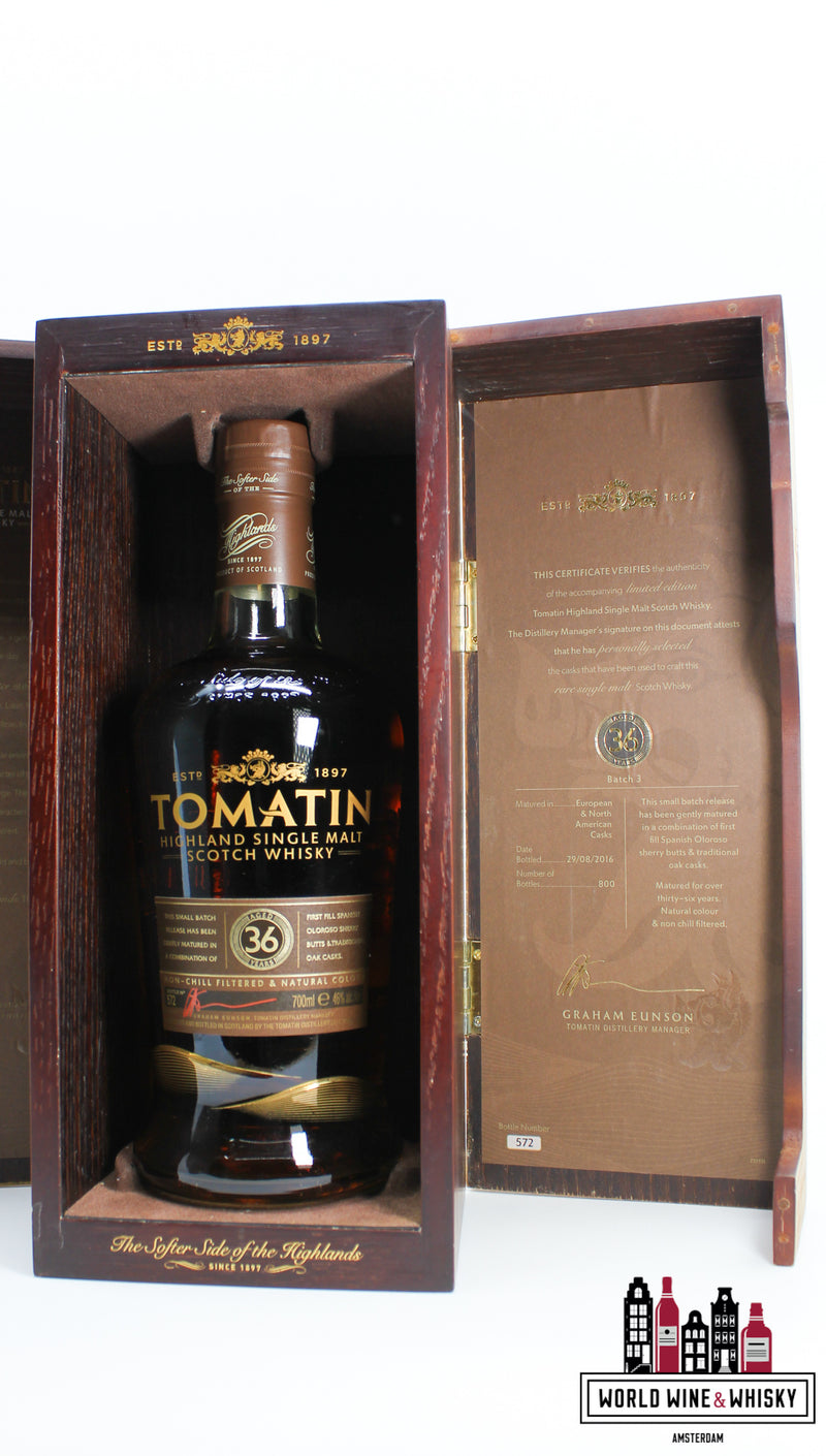 Tomatin 36 Years Old 2016 - Kleine batch release - Batch 3 46% (1 van 800)