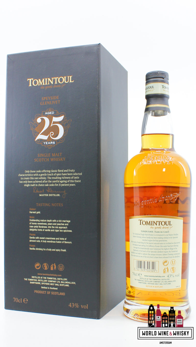 Tomintoul 25 Years Old 2015 - Speyside Glenlivet - De zachte dram 43%